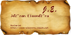 Józan Eleonóra névjegykártya